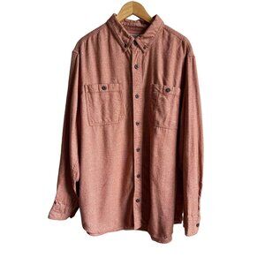 Duluth Trading Company Orange Button Down Long Sleeve Shirt 2XL Slim Fit